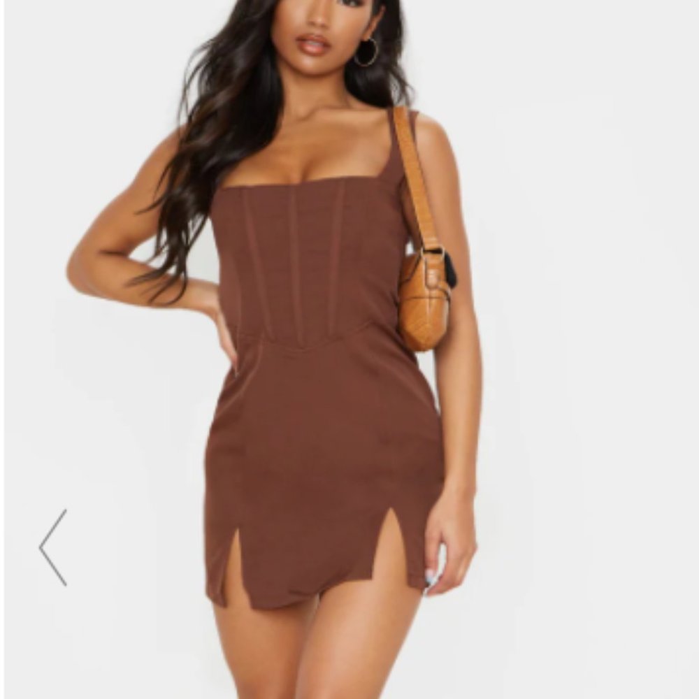 PLT Brown Corset Mini Dress